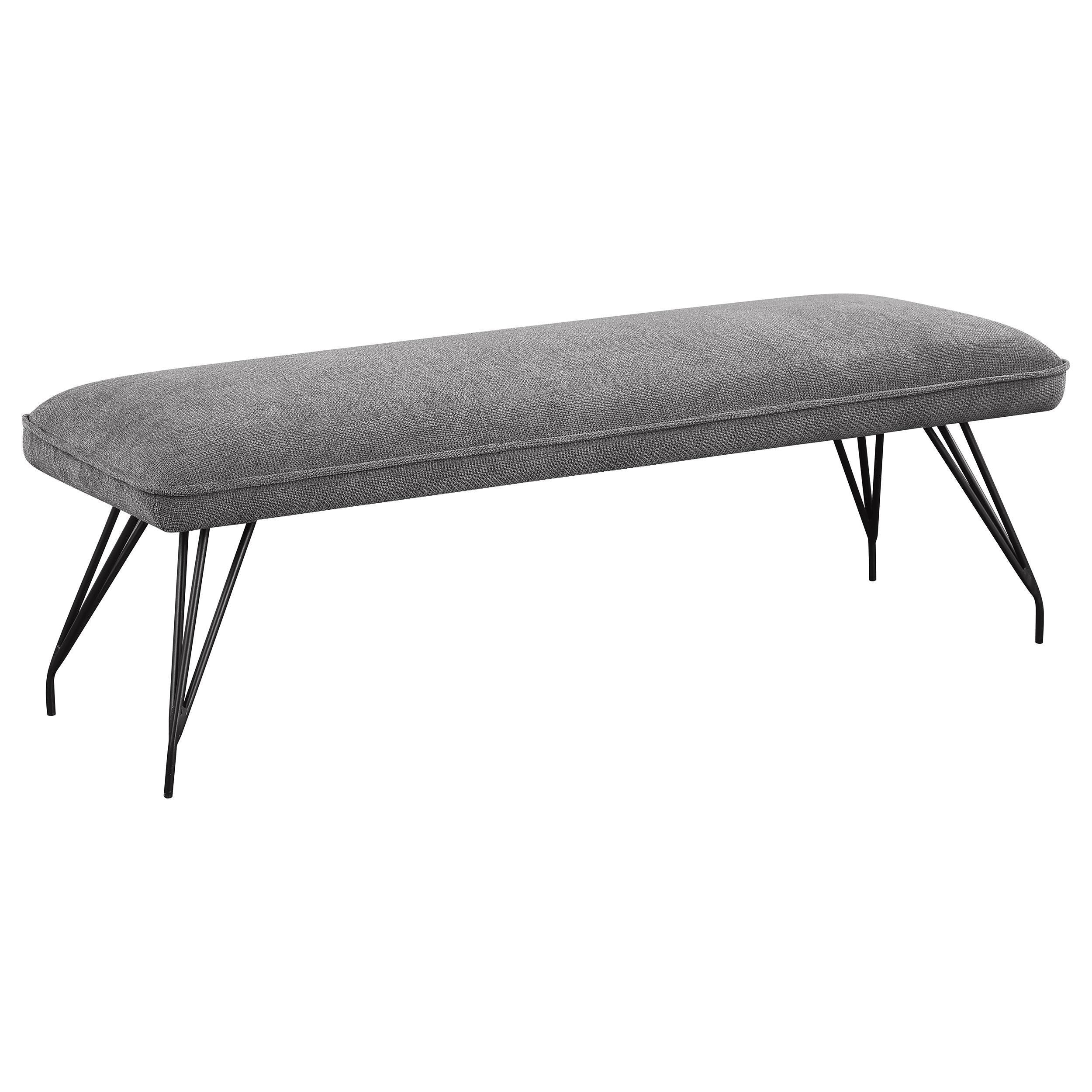 Coaster Furniture Dodson 108487 Fabric Upholstered Dining Bench - Grey IMAGE 1